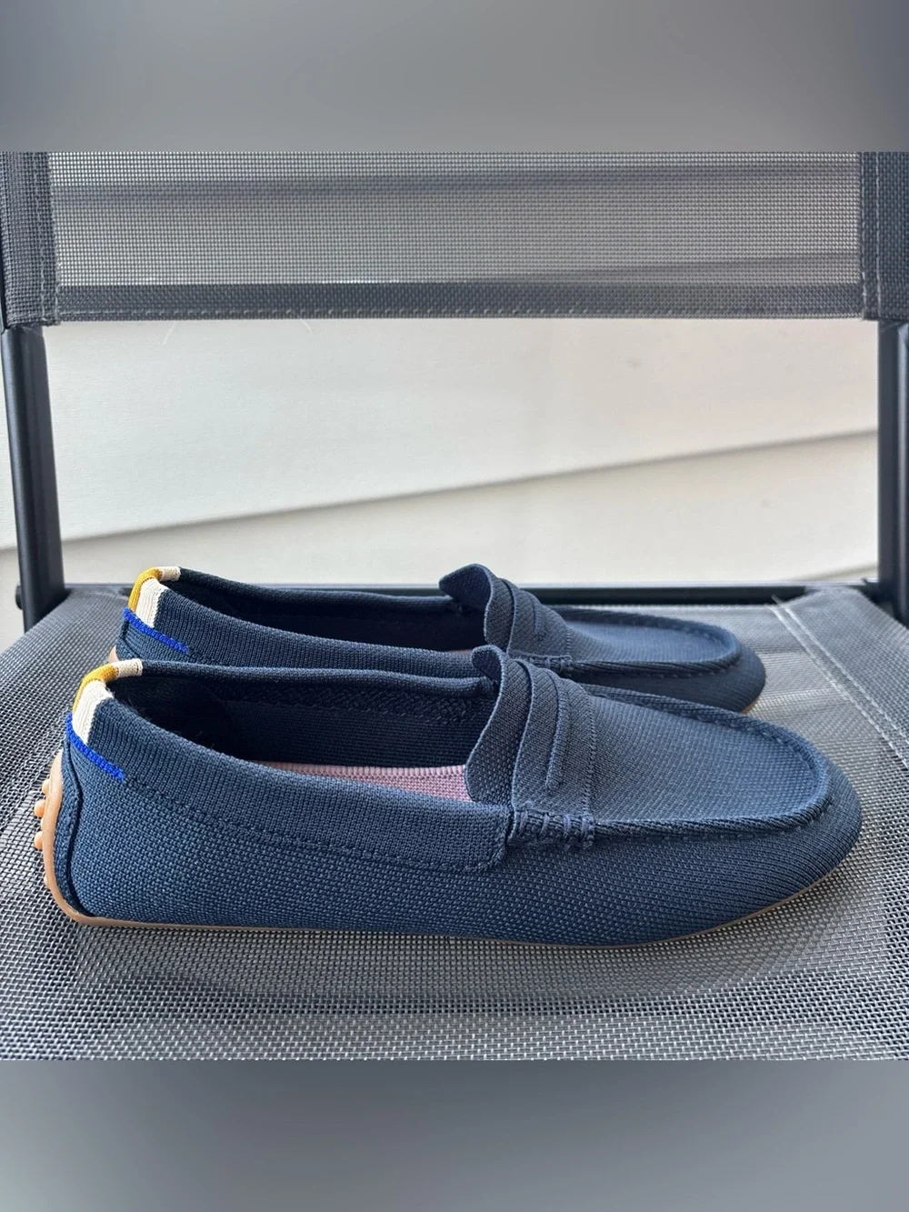 Rothy's The Driving Loafers in a textured navy knit Size 7.5 Women’s New